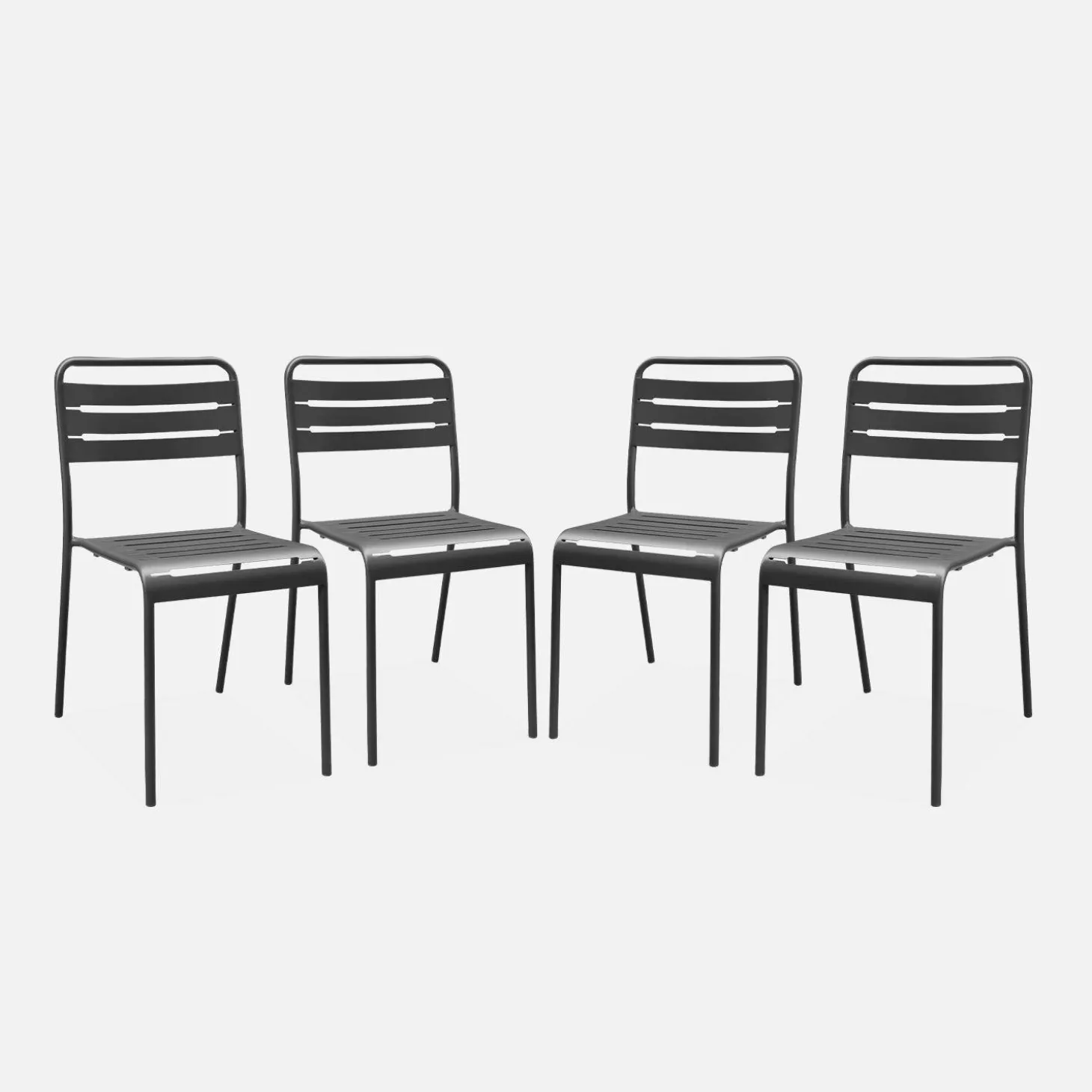4er-Set Gartenstühle aus Stahl