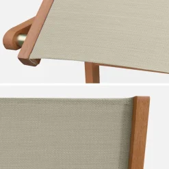 2er Set Gartenstühle Klappstühle, Holz und Textilene