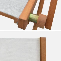 2er Set Gartenstühle Klappstühle, Holz und Textilene