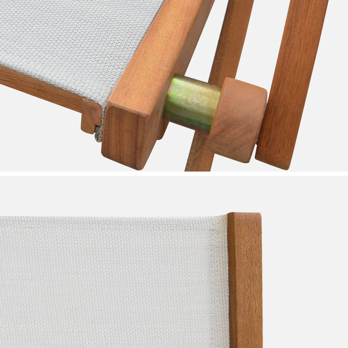 2er Set Gartenstühle Klappstühle, Holz und Textilene