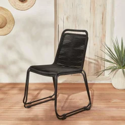 2er Set Gartenstühle mit Seilbespannung