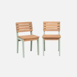 2er Set Holzstühle für Kinder, drinnen / draußen
