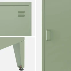 3er-Set industrielle Kleiderschränke aus Stahl mit 4 Ablageflächen