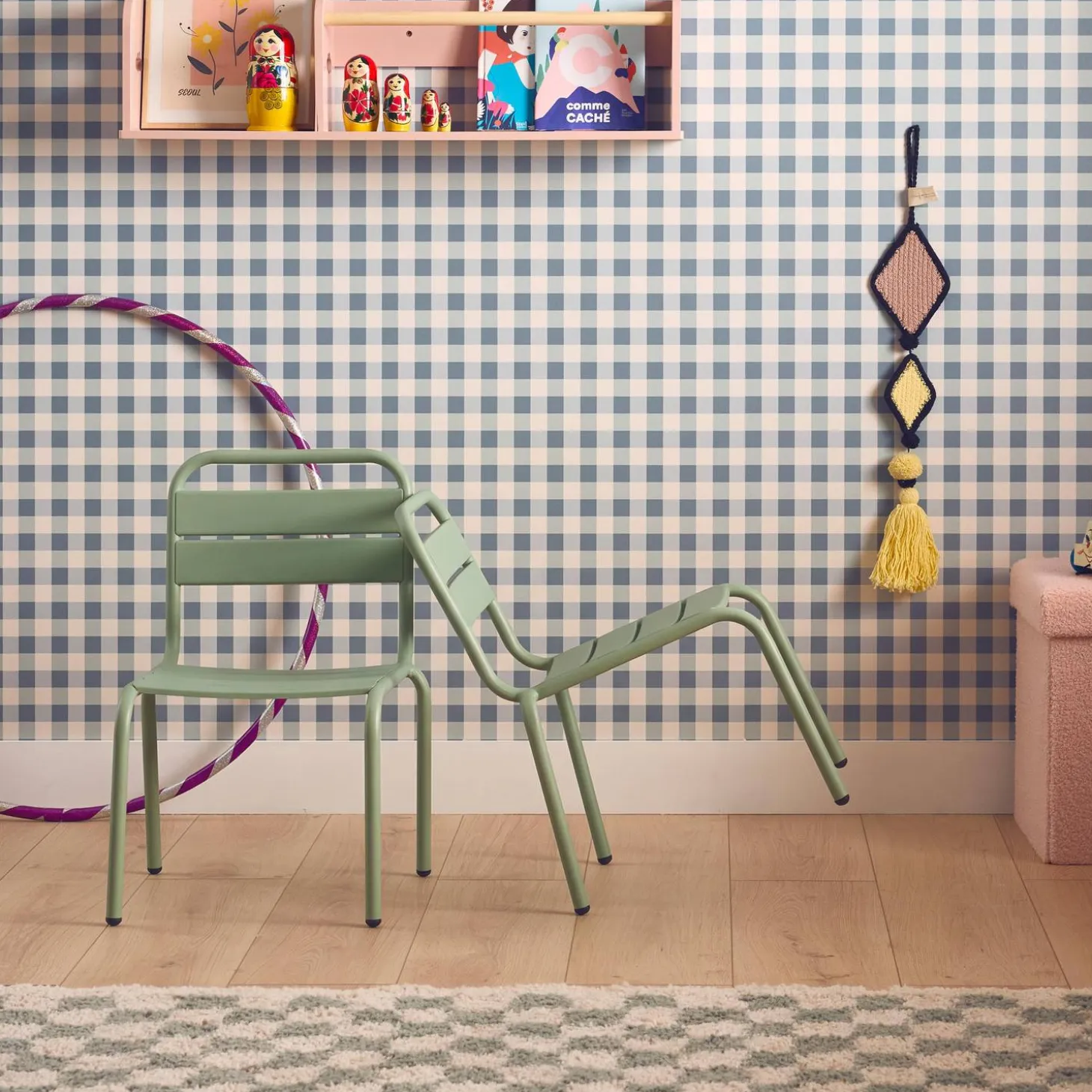 2er-Set Kinderstühle aus Metall