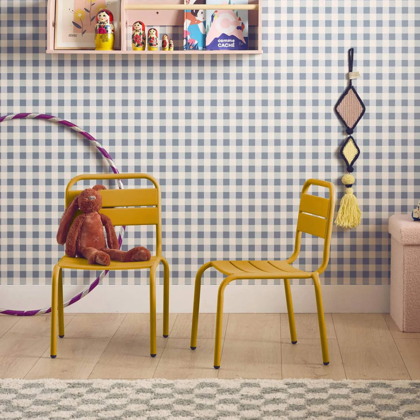 2er-Set Kinderstühle aus Metall
