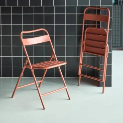 2er-Set klappbare Gartenstühle aus Stahl