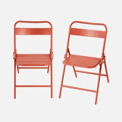 2er-Set klappbare Gartenstühle aus Stahl