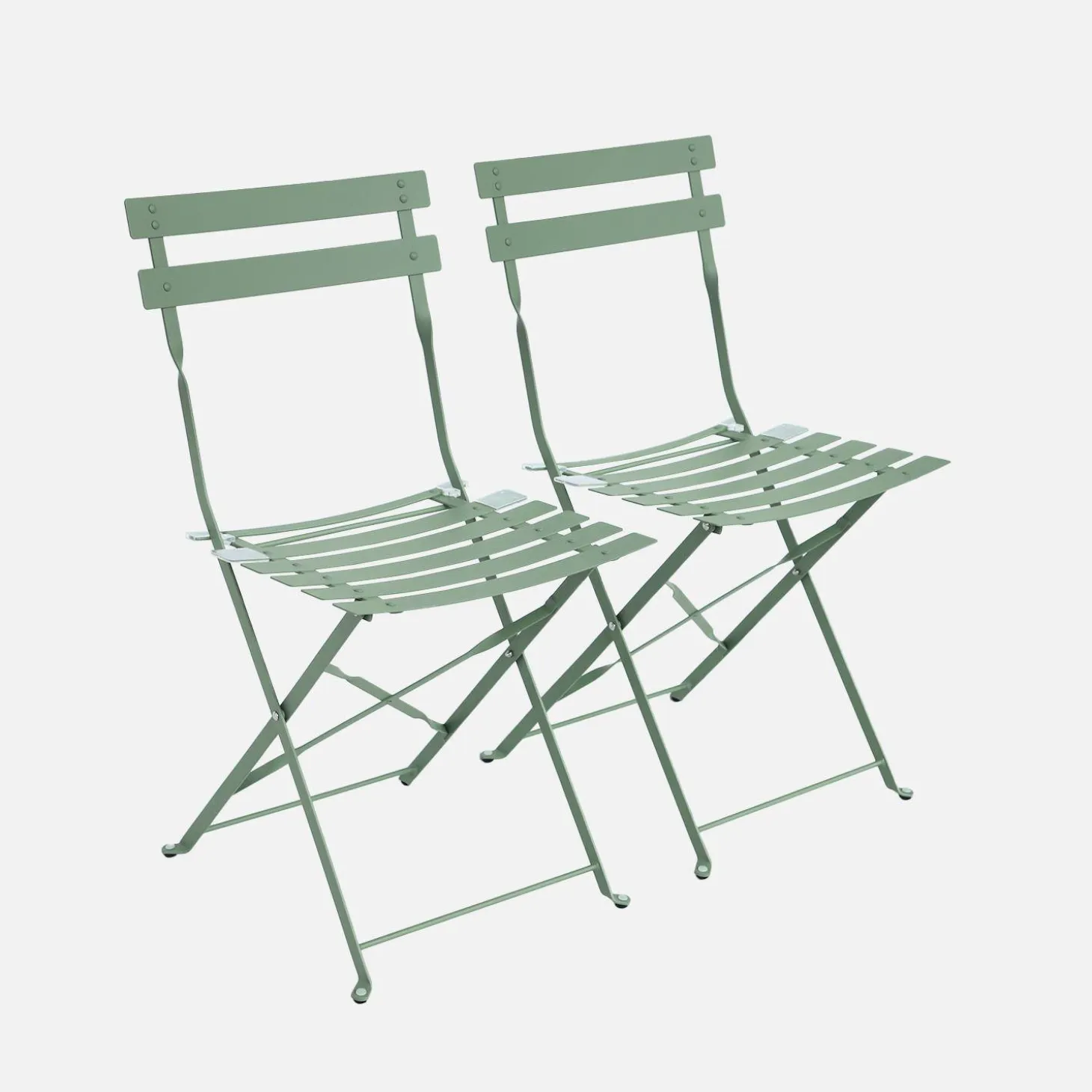 2er-Set klappbare Gartenstühle aus Stahl