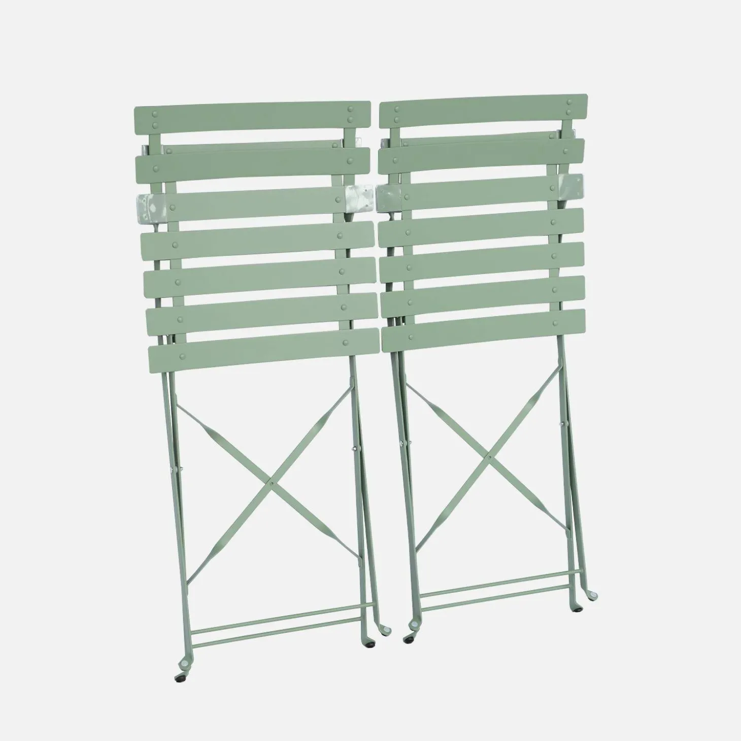 2er-Set klappbare Gartenstühle aus Stahl