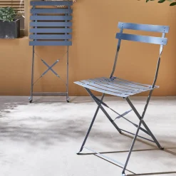 2er-Set klappbare Gartenstühle aus Stahl