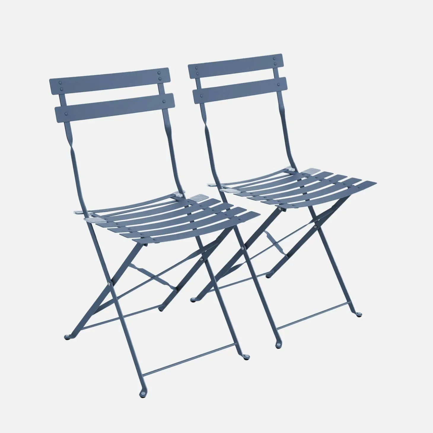 2er-Set klappbare Gartenstühle aus Stahl