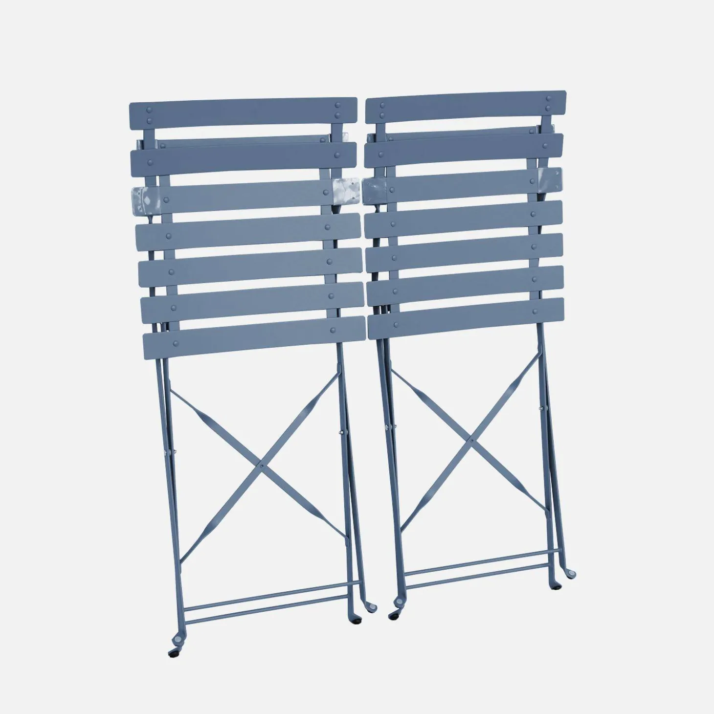 2er-Set klappbare Gartenstühle aus Stahl