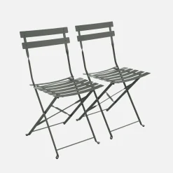2er-Set klappbare Gartenstühle aus Stahl