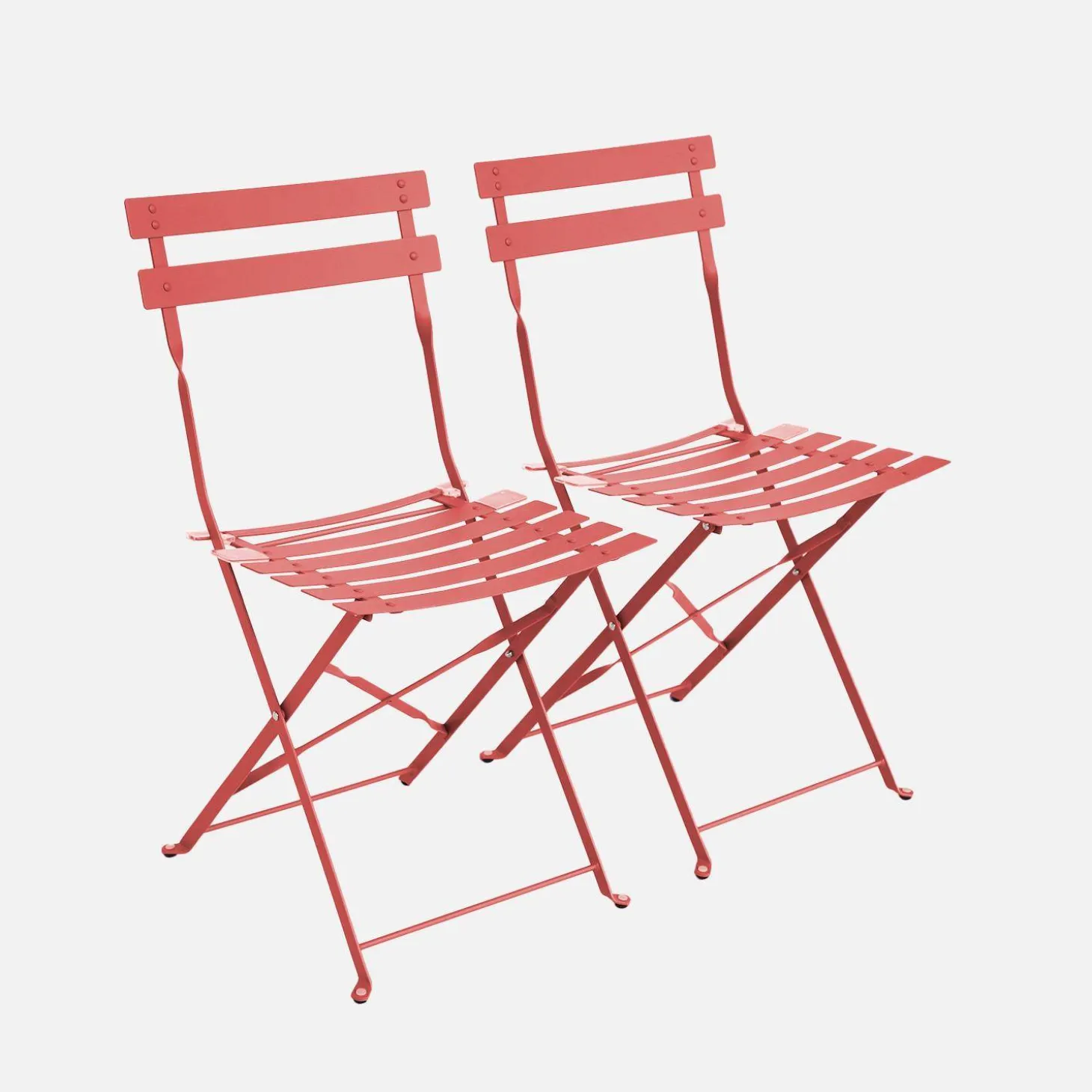 2er-Set klappbare Gartenstühle aus Stahl