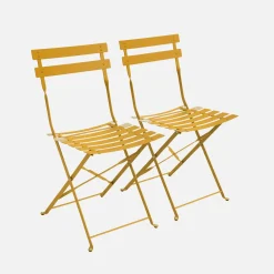 2er-Set klappbare Gartenstühle aus Stahl
