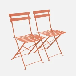 2er-Set klappbare Gartenstühle aus Stahl