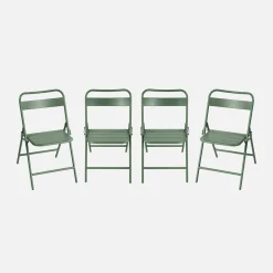 4er-Set klappbare Gartenstühle aus Stahl