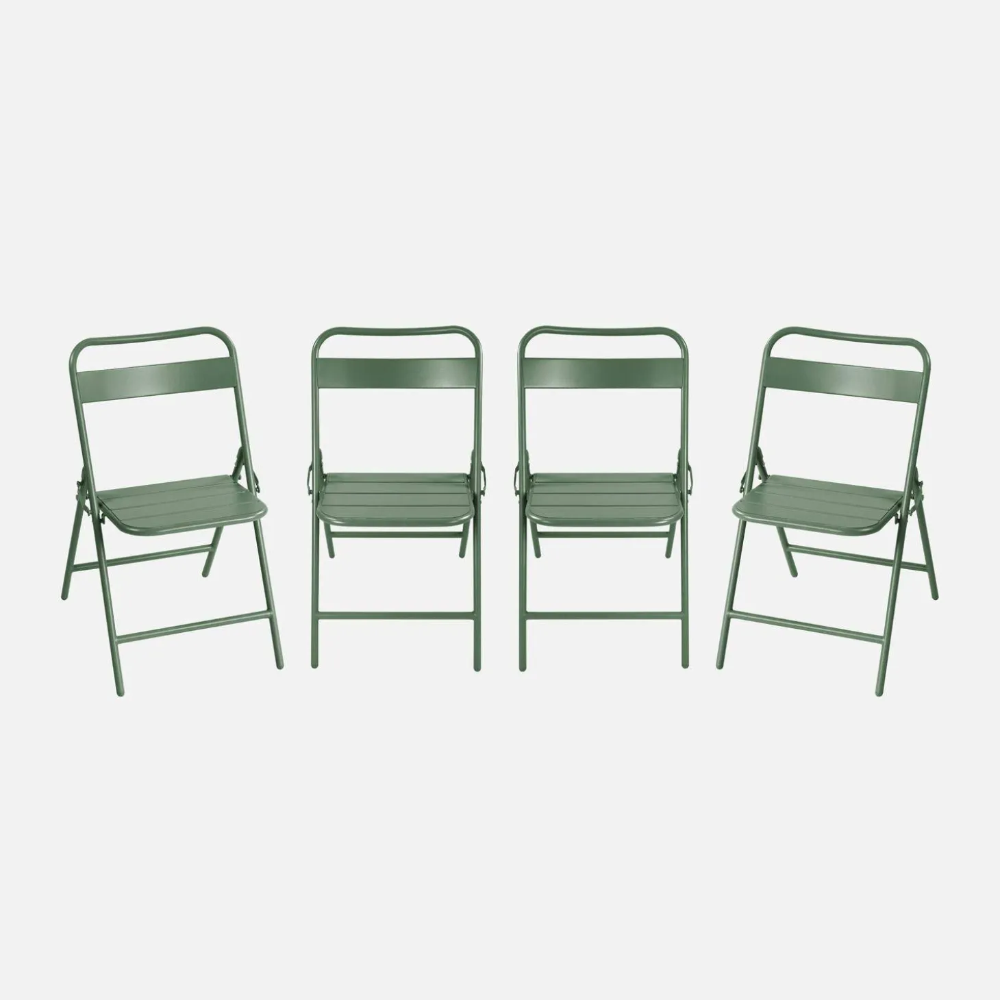 4er-Set klappbare Gartenstühle aus Stahl