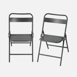 2er-Set klappbare Gartenstühle aus Stahl