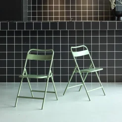2er-Set klappbare Gartenstühle aus Stahl