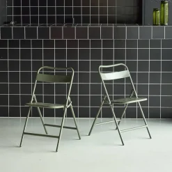 2er-Set klappbare Gartenstühle aus Stahl