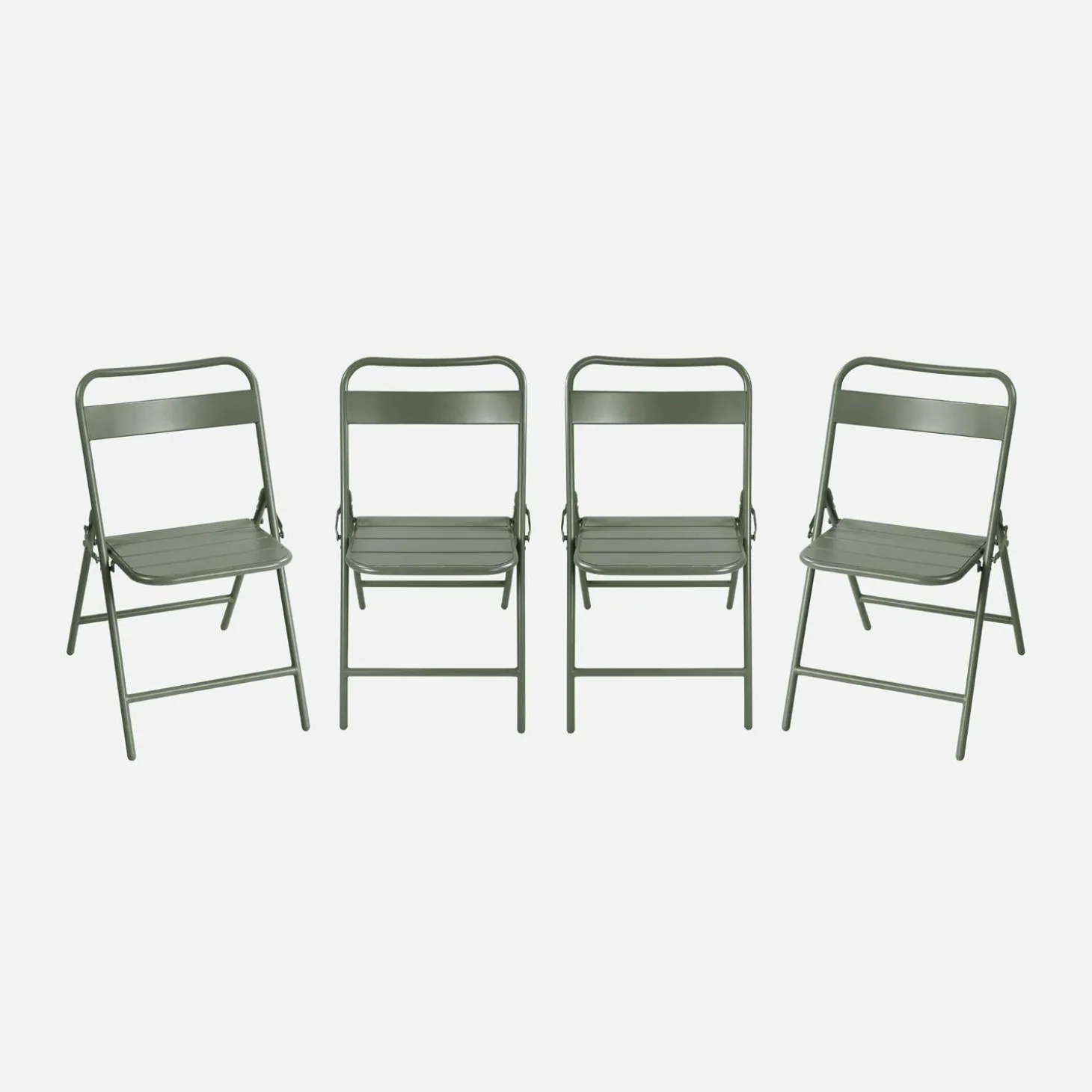 4er-Set klappbare Gartenstühle aus Stahl