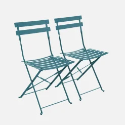 2er-Set klappbare Gartenstühle aus Stahl