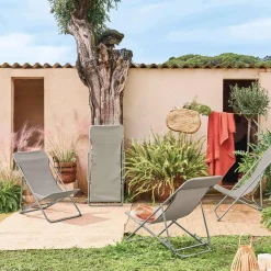 4er-Set klappbare Liegestühle für den Garten