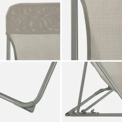 4er-Set klappbare Liegestühle für den Garten