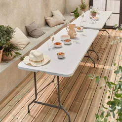 2er-Set klappbare Partytische aus Kunststoff 180 cm
