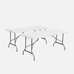 2er-Set klappbare Partytische aus Kunststoff 180 cm