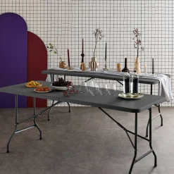 2er-Set klappbare Partytische aus Kunststoff 180 cm
