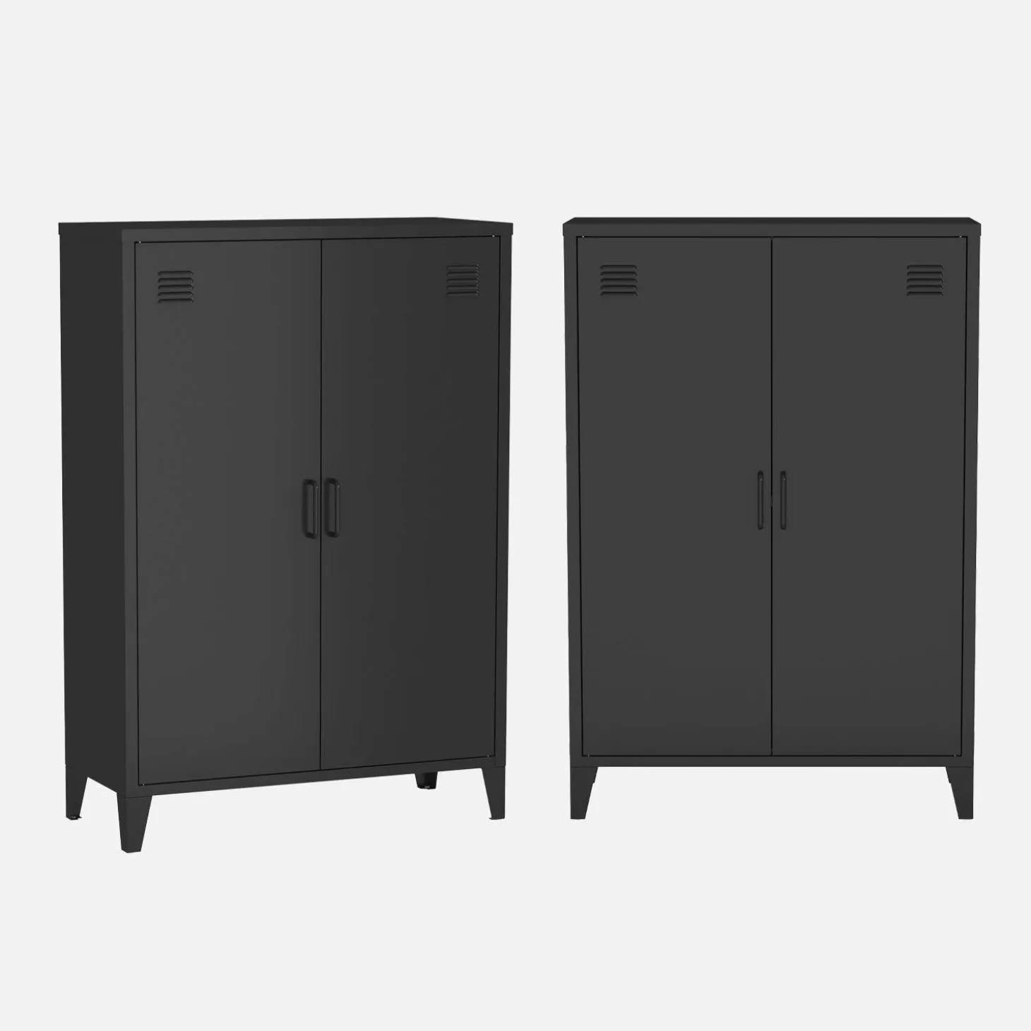 2er-Set Kommoden/Schränke aus Metall mit 2 Türen