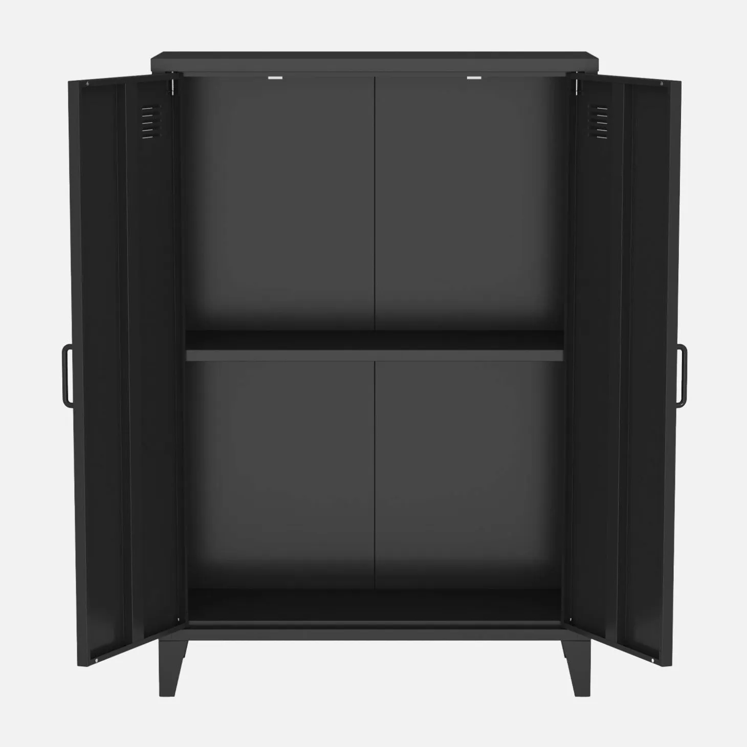 2er-Set Kommoden/Schränke aus Metall mit 2 Türen