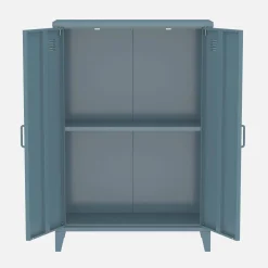 2er-Set Kommoden/Schränke aus Metall mit 2 Türen