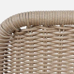2er-Set Liegesessel und Fußhocker aus Aluminium mit Seilbespannung