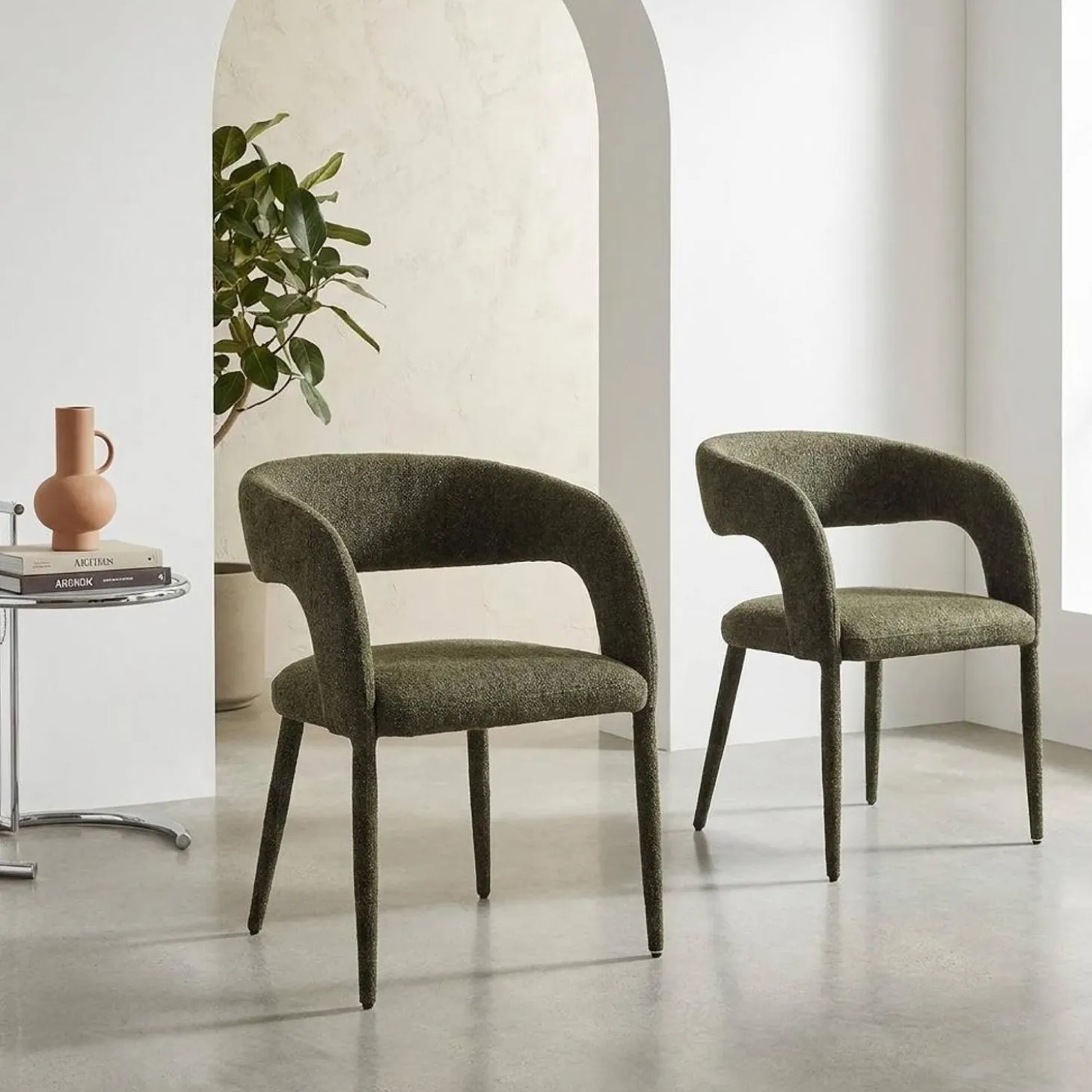 2er-Set moderne Sessel mit Stoffbezug