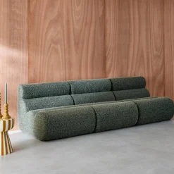3er-Set modulare Lounge-Sessel mit Bezug im Alpaka-Look