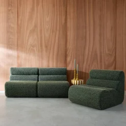 3er-Set modulare Lounge-Sessel mit Bezug im Alpaka-Look