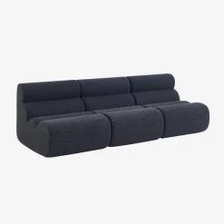 3er-Set modulare Lounge-Sessel mit Bezug im Alpaka-Look
