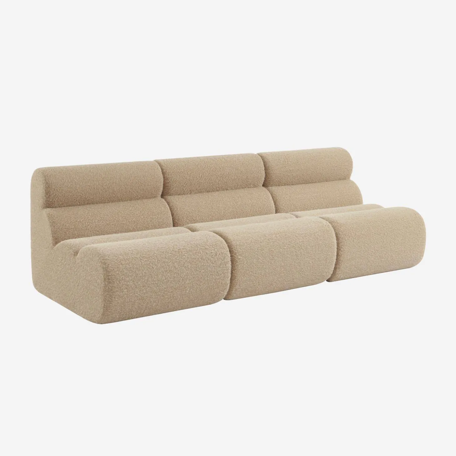 3er-Set modulare Lounge-Sessel mit Bezug im Alpaka-Look