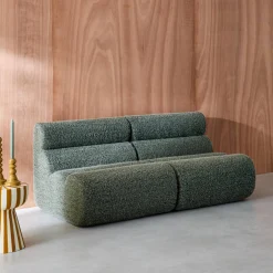 2er-Set modulare Lounge-Sessel mit Bezug im Alpaka-Look