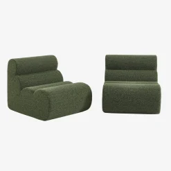 2er-Set modulare Lounge-Sessel mit Bezug im Alpaka-Look