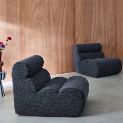 2er-Set modulare Lounge-Sessel mit Bezug im Alpaka-Look