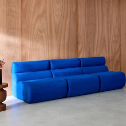3er-Set modulare Lounge-Sessel mit Stoffbezug