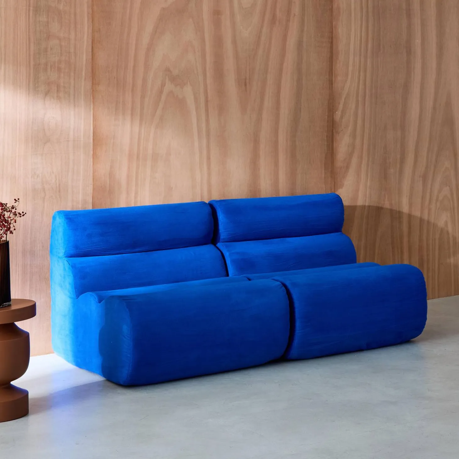 2er-Set modulare Lounge-Sessel mit Stoffbezug