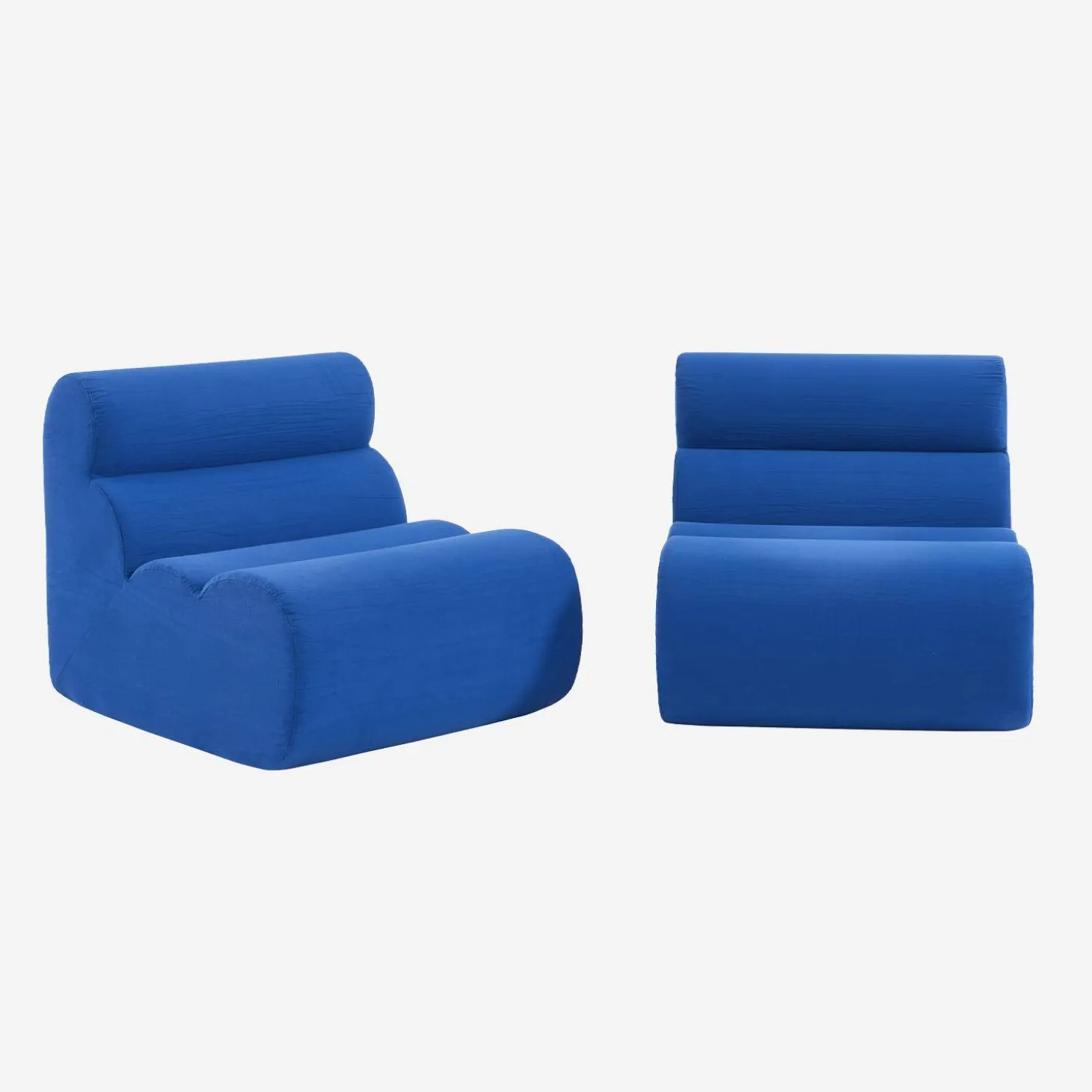 2er-Set modulare Lounge-Sessel mit Stoffbezug