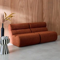 2er-Set modulare Lounge-Sessel mit strukturiertem Bouclé-Bezug