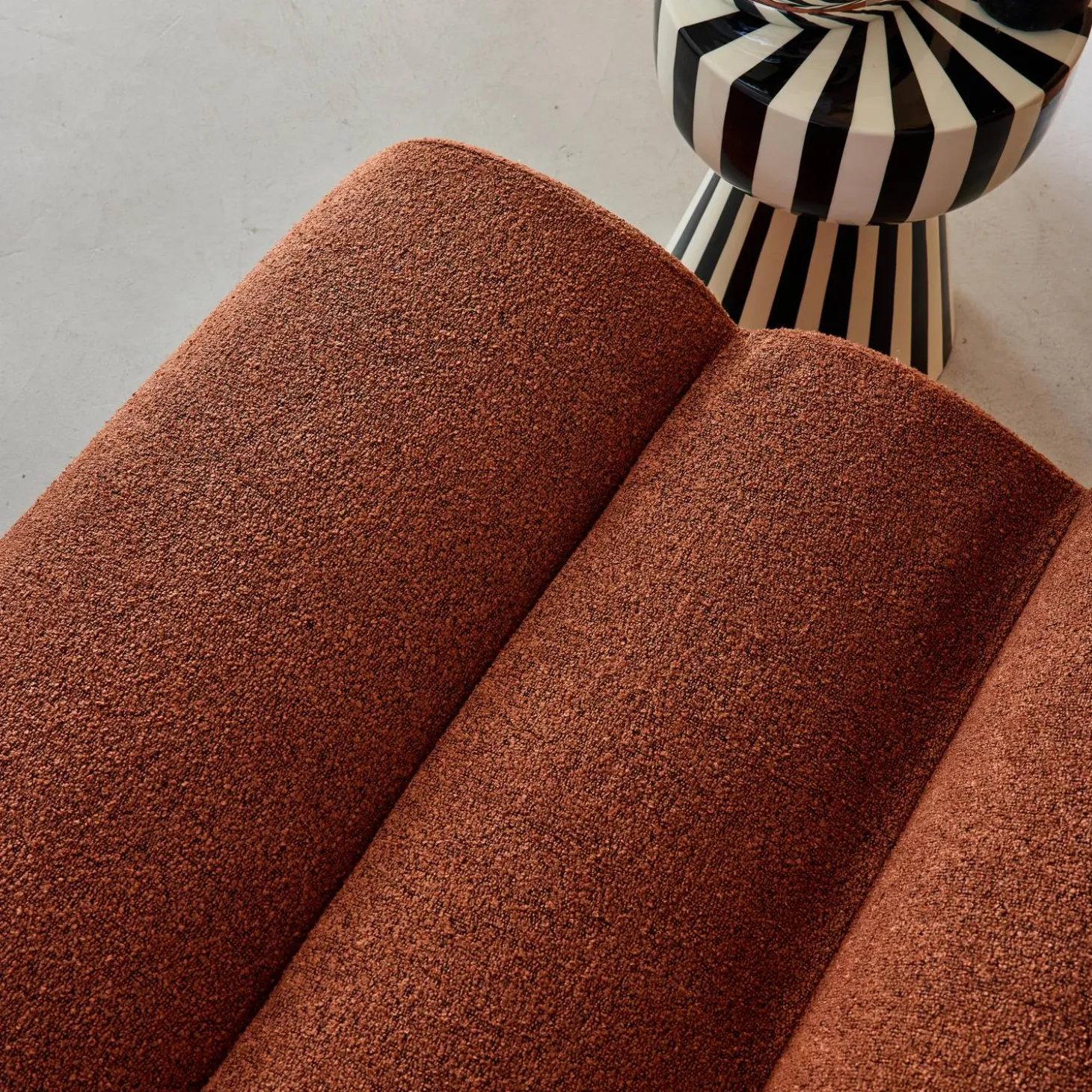2er-Set modulare Lounge-Sessel mit strukturiertem Bouclé-Bezug