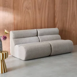2er-Set modulare Lounge-Sessel mit strukturiertem Bouclé-Bezug